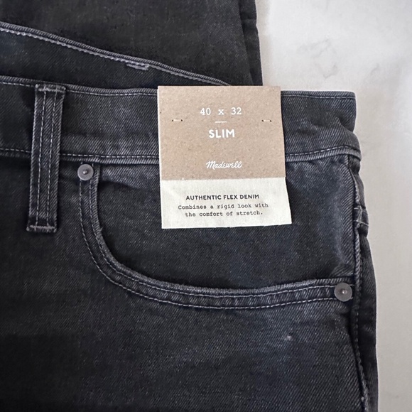Madewell slim BLACK jeans in Claybrook wash 40x32 - Picture 6 of 9
